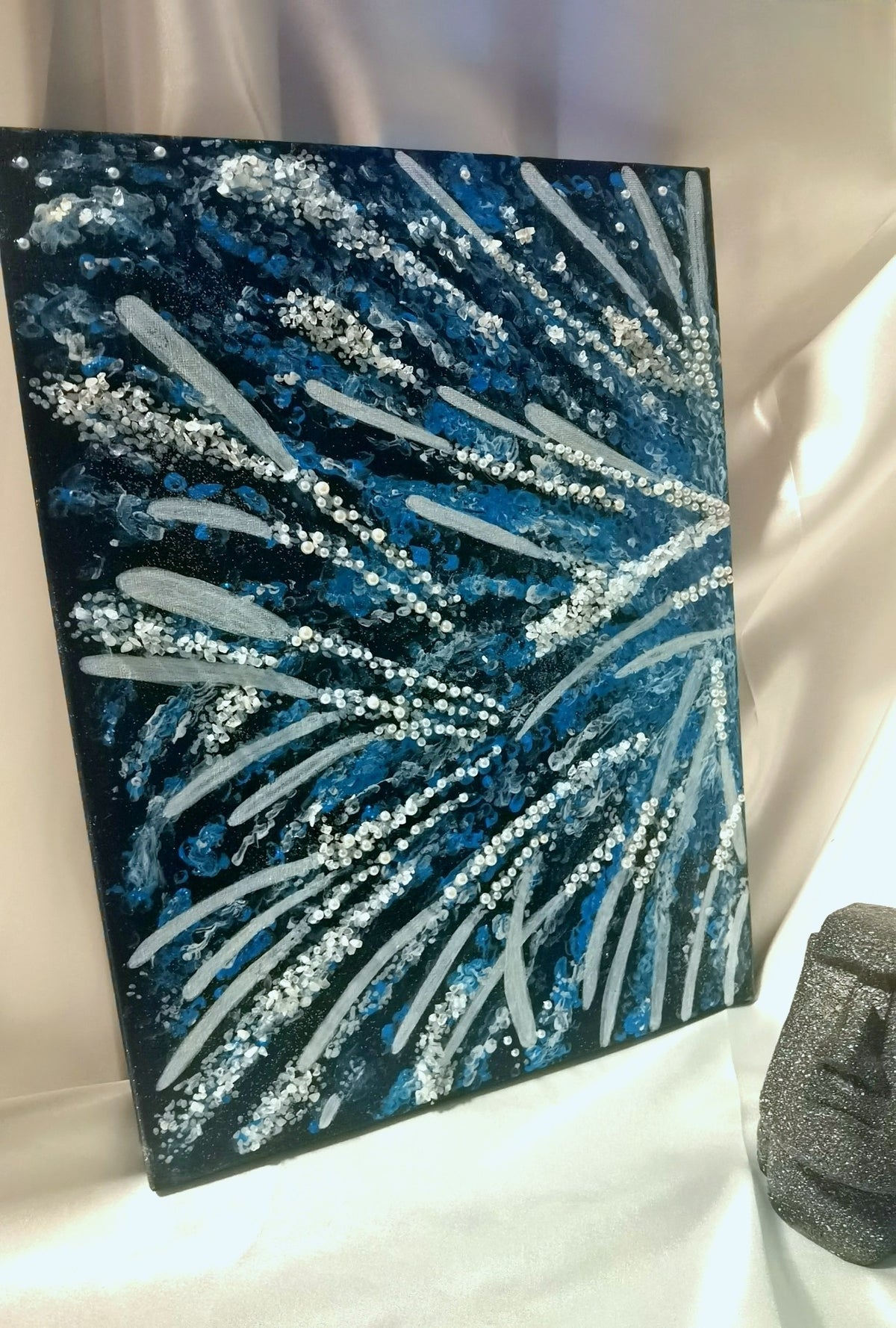 Blue Fireworks Pearl Art Painting