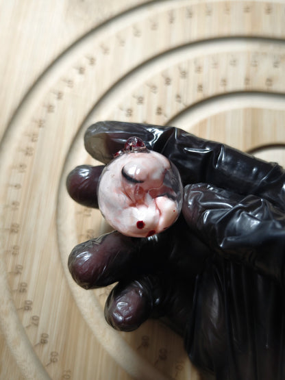 Resin Spherical Pendant with Embryonic Figure