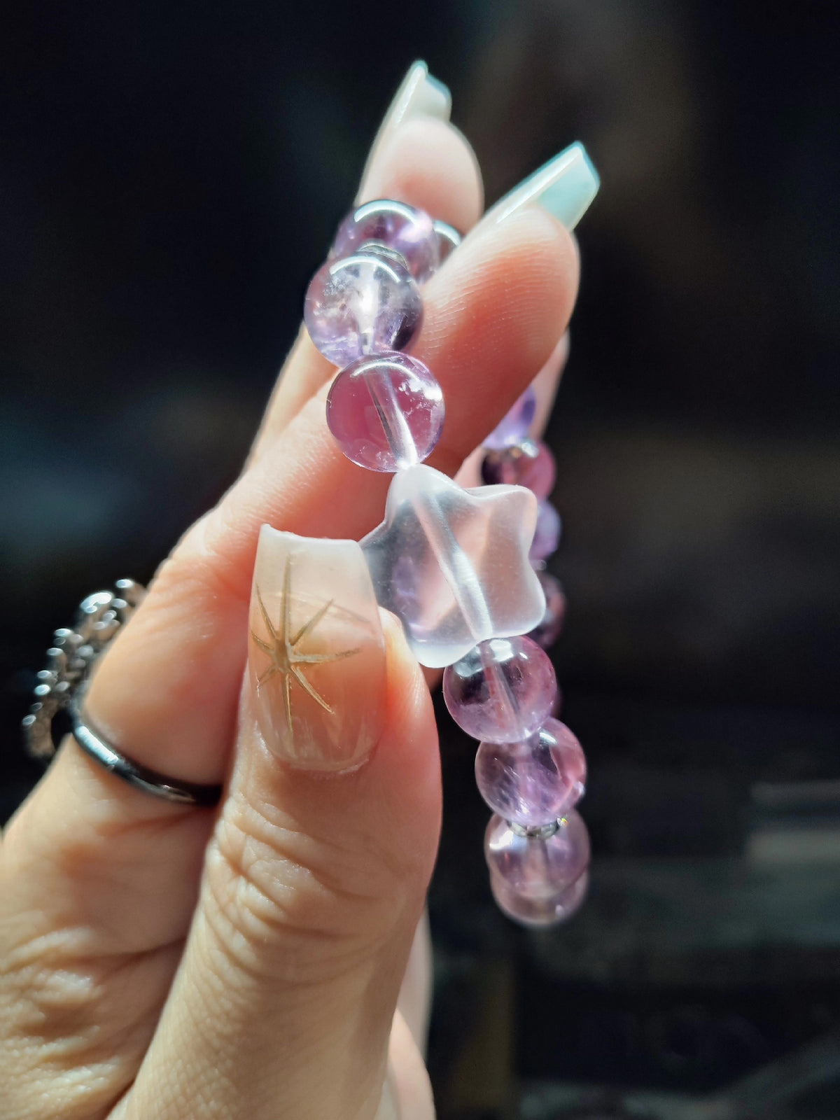 Natural Amethyst Phantom Quartz Bracelet