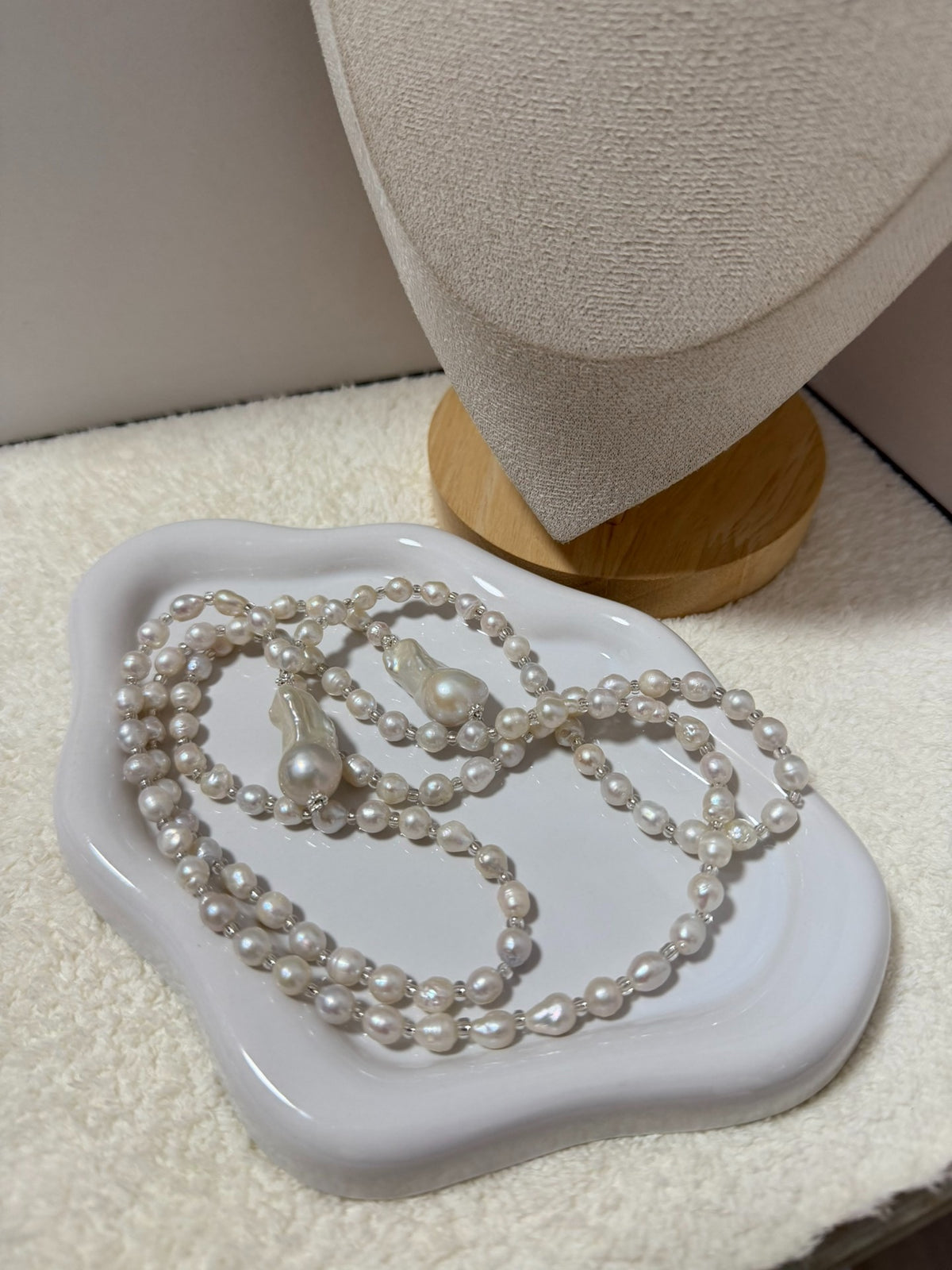 Vintage Pearl Scarf Necklace 115cm