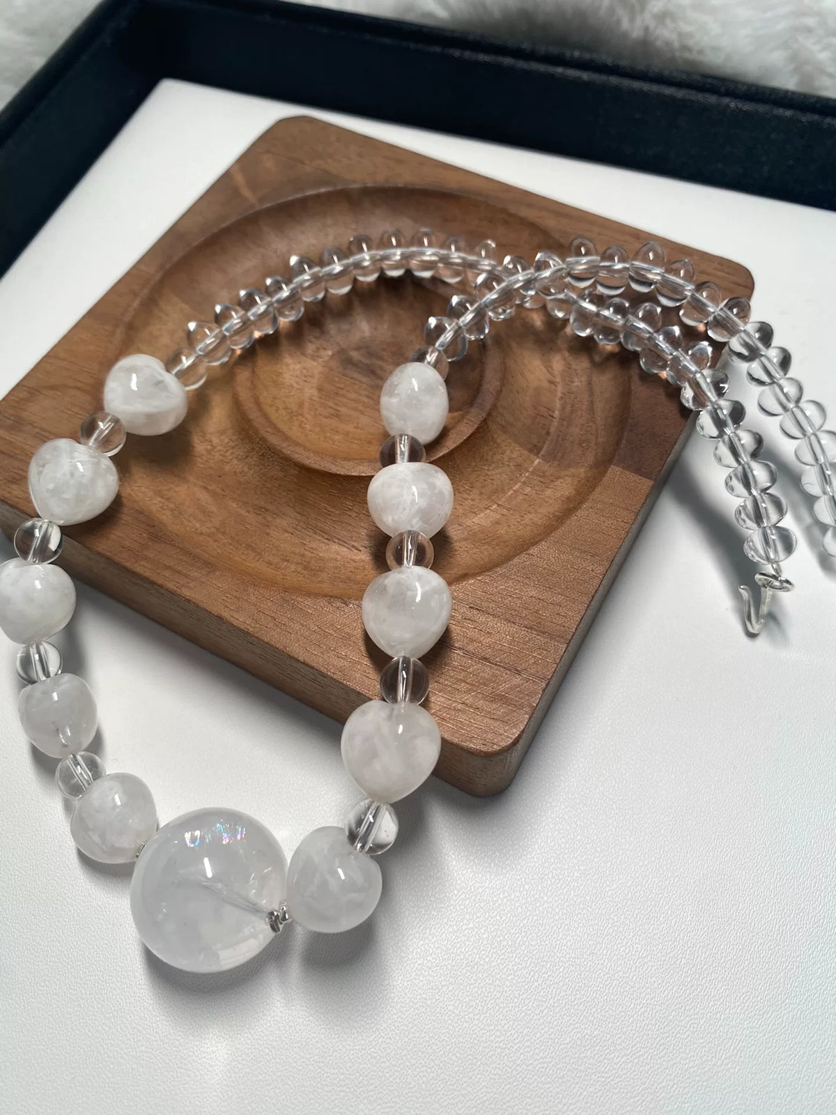 Collana in Quarzo Phantom Bianco con elemento da 19mm