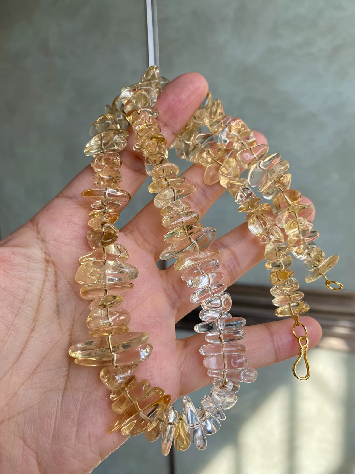 Collana Freeform in Citrino e Quarzo Ialino