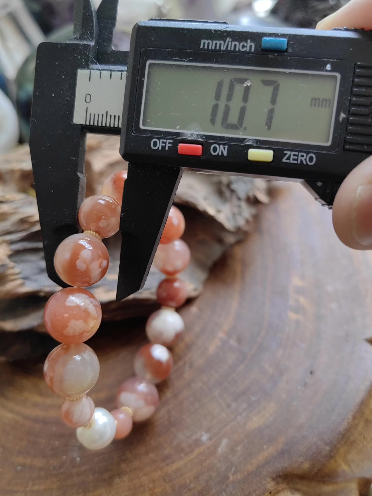 Cherry Blossom Agate Pearl Bracelet 12.9mm