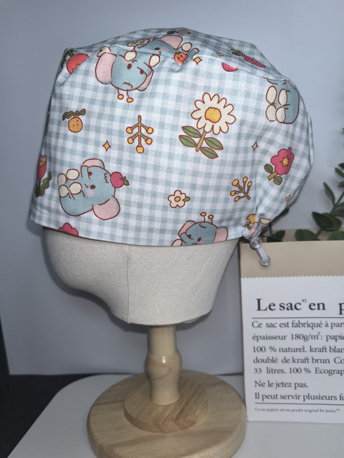 Operationshaube aus reiner Baumwolle, Blumen-Elefantenprint