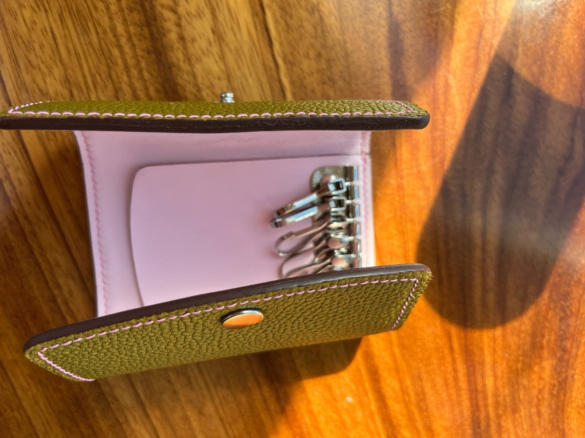 Handmade Leather Key Holder with Six Ring Organizer