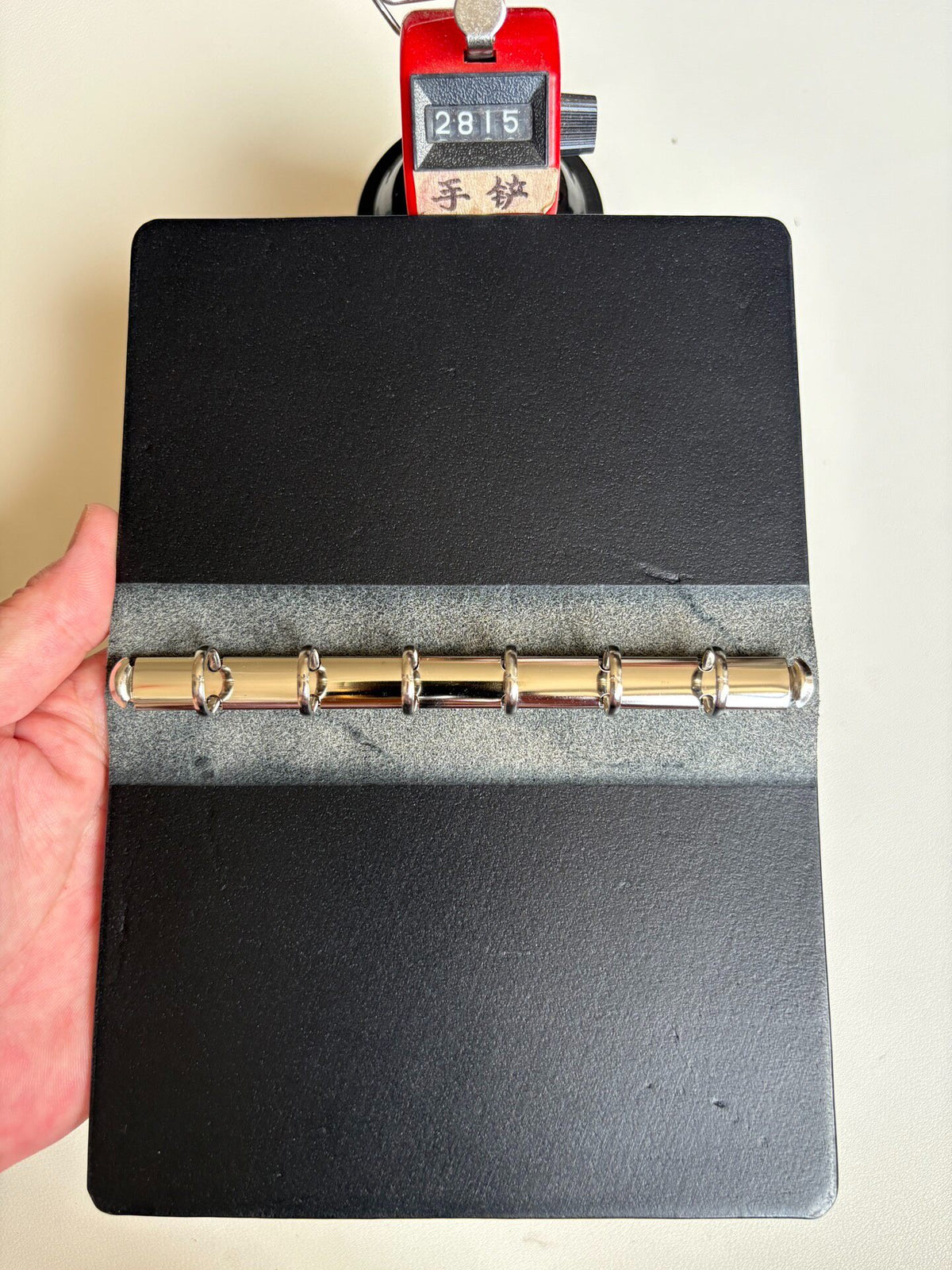 Black A7 Leather Ring Binder Cover