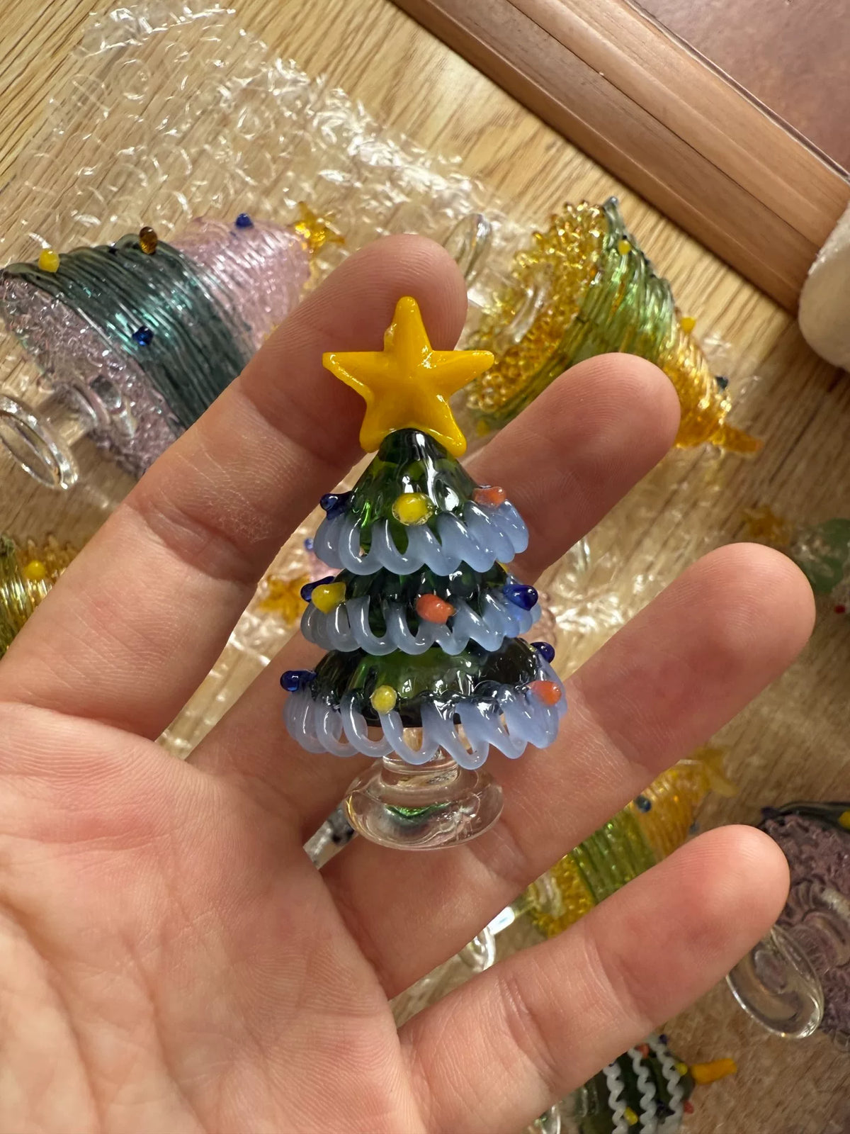 Handcrafted Glass Christmas Tree Figurine