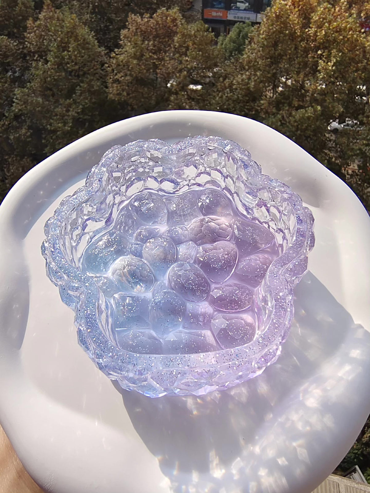 Resin Cat Paw Gradient Storage Box