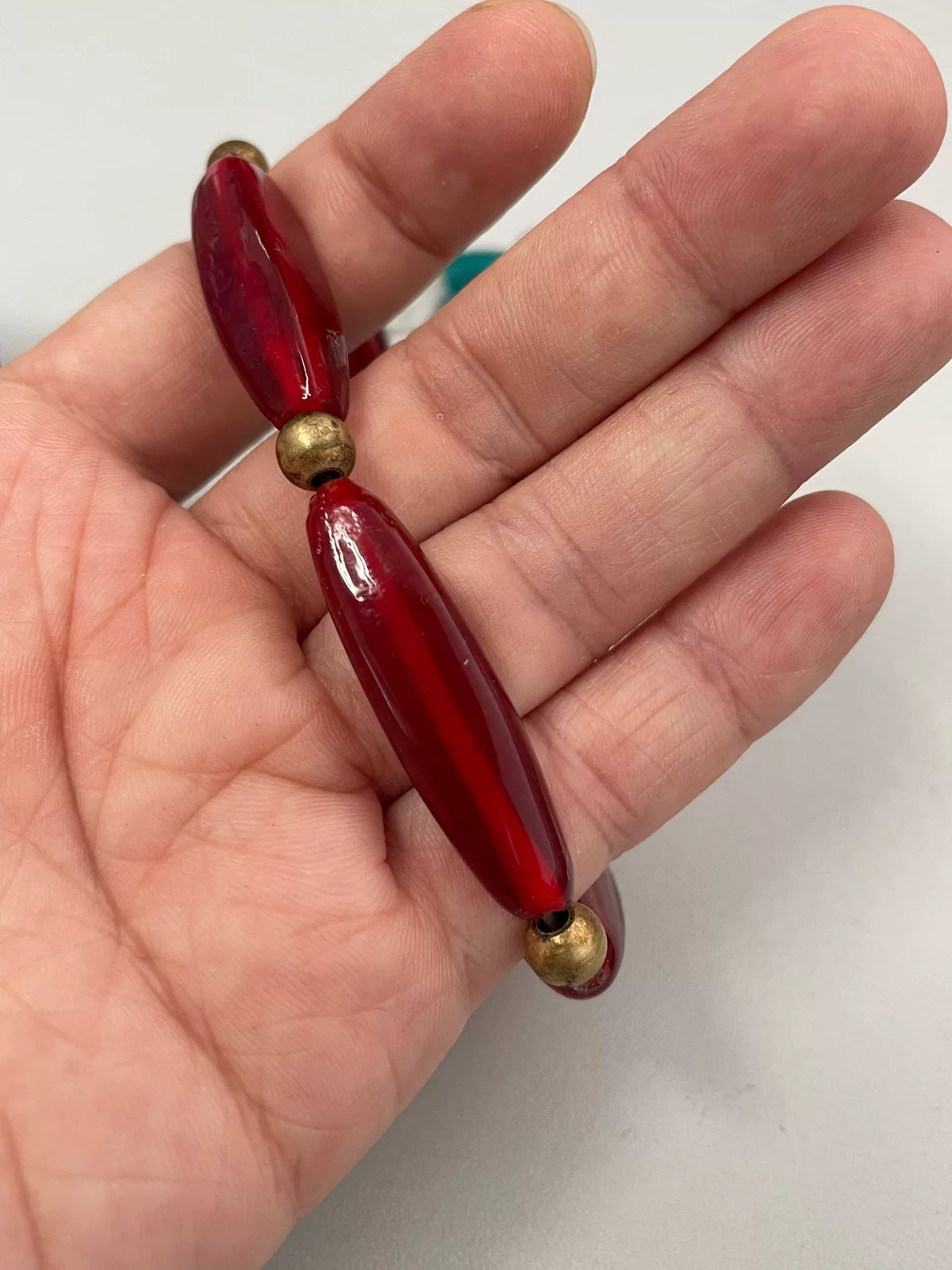 Robijnrode Liuli Glas Armband