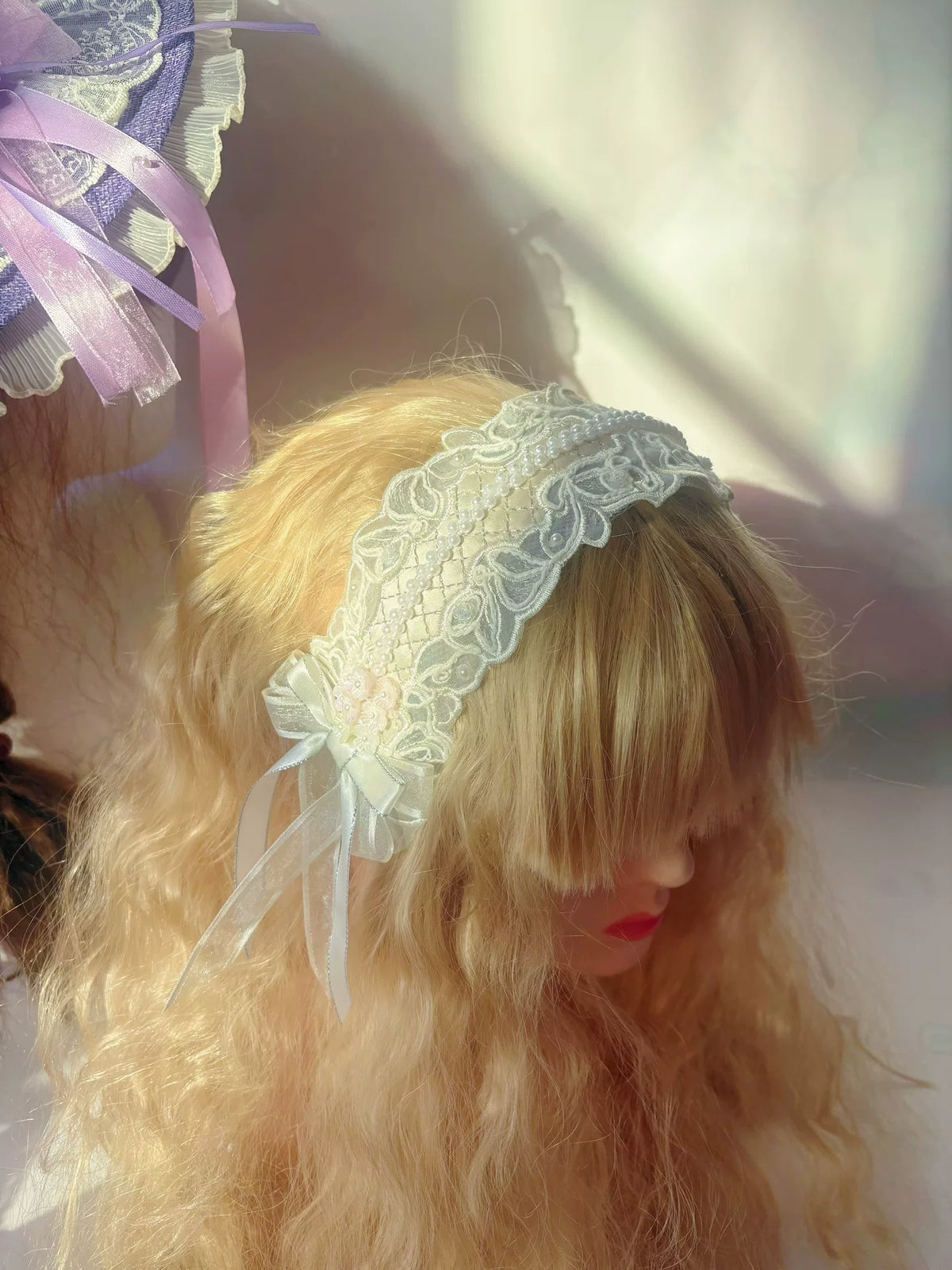 Mint Green Lace Lolita Handmade Headband