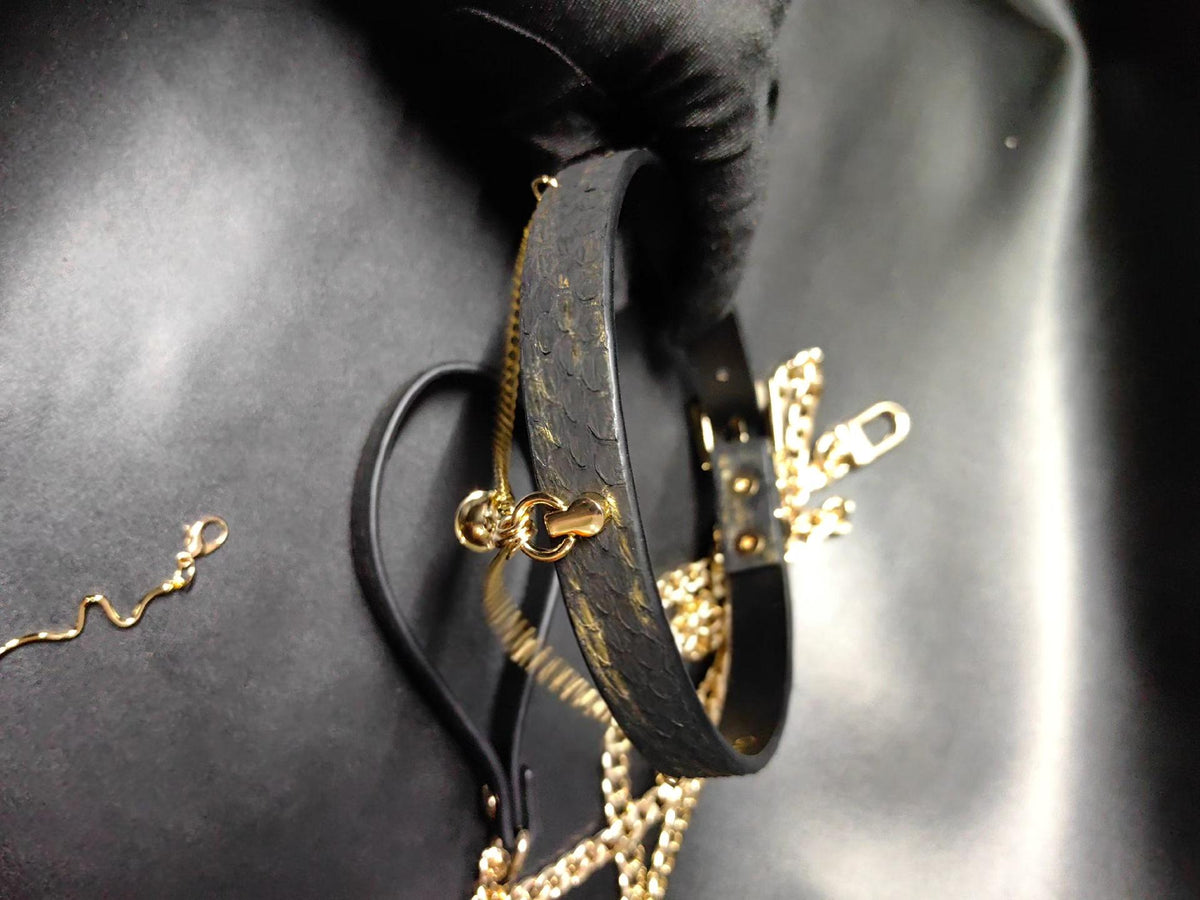 Handmade Snake Leather Choker Necklace Gift