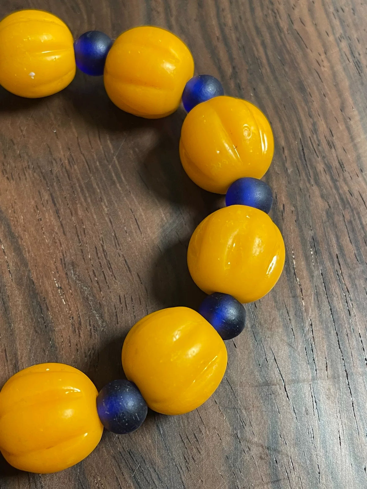 Old Tianjin Glass Melon Bead Bracelet