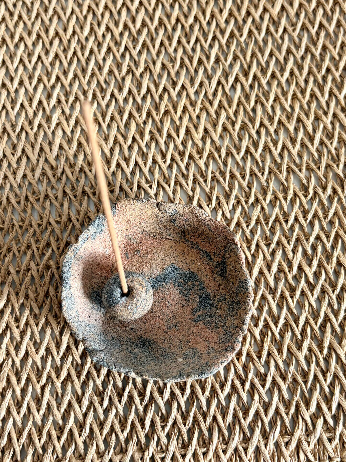 Handmade Rock Clay Jewelry Tray Incense Holder Set