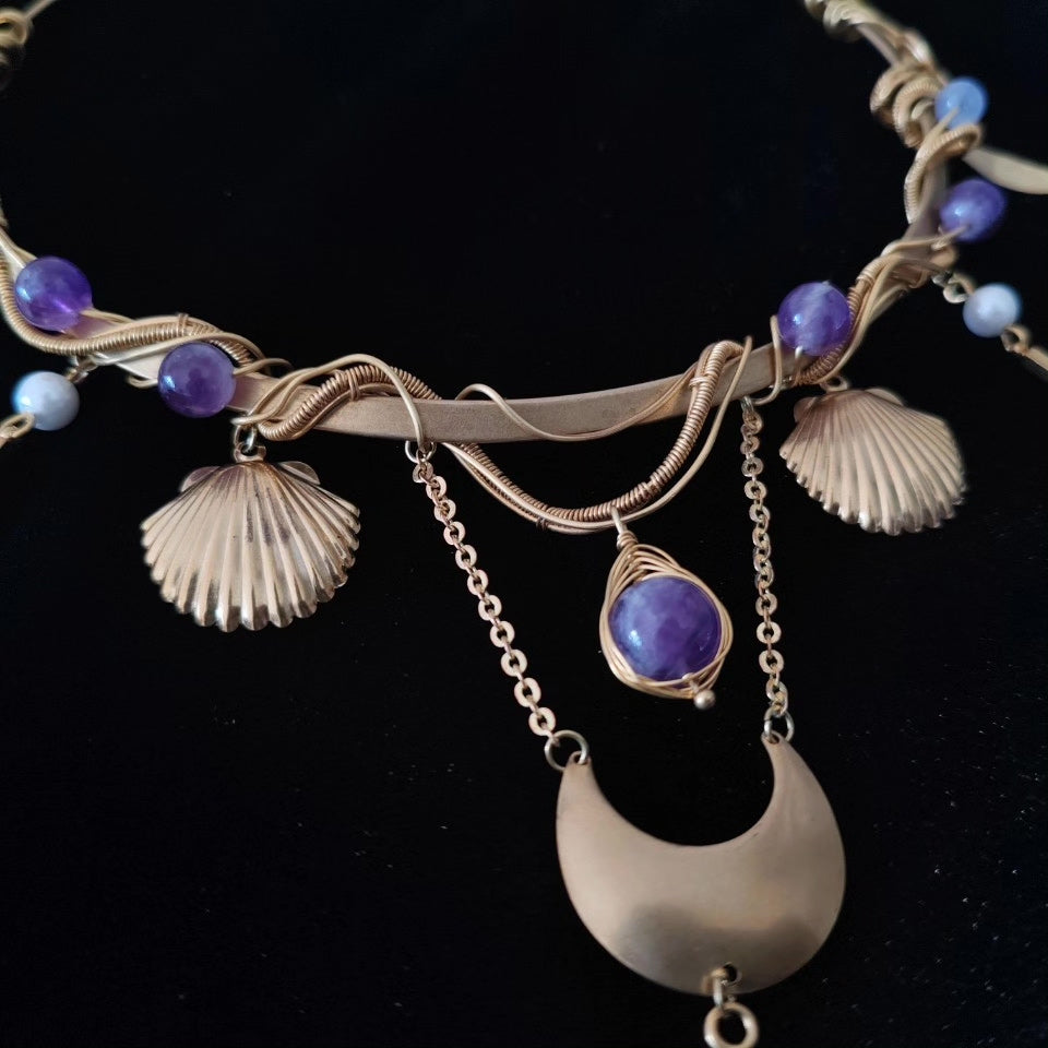 Amethyst Vine Wire Choker Necklace