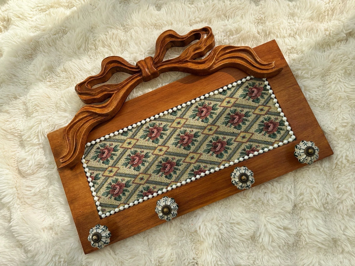 French Vintage Wall Coat Rack Ceramic Flower Hooks