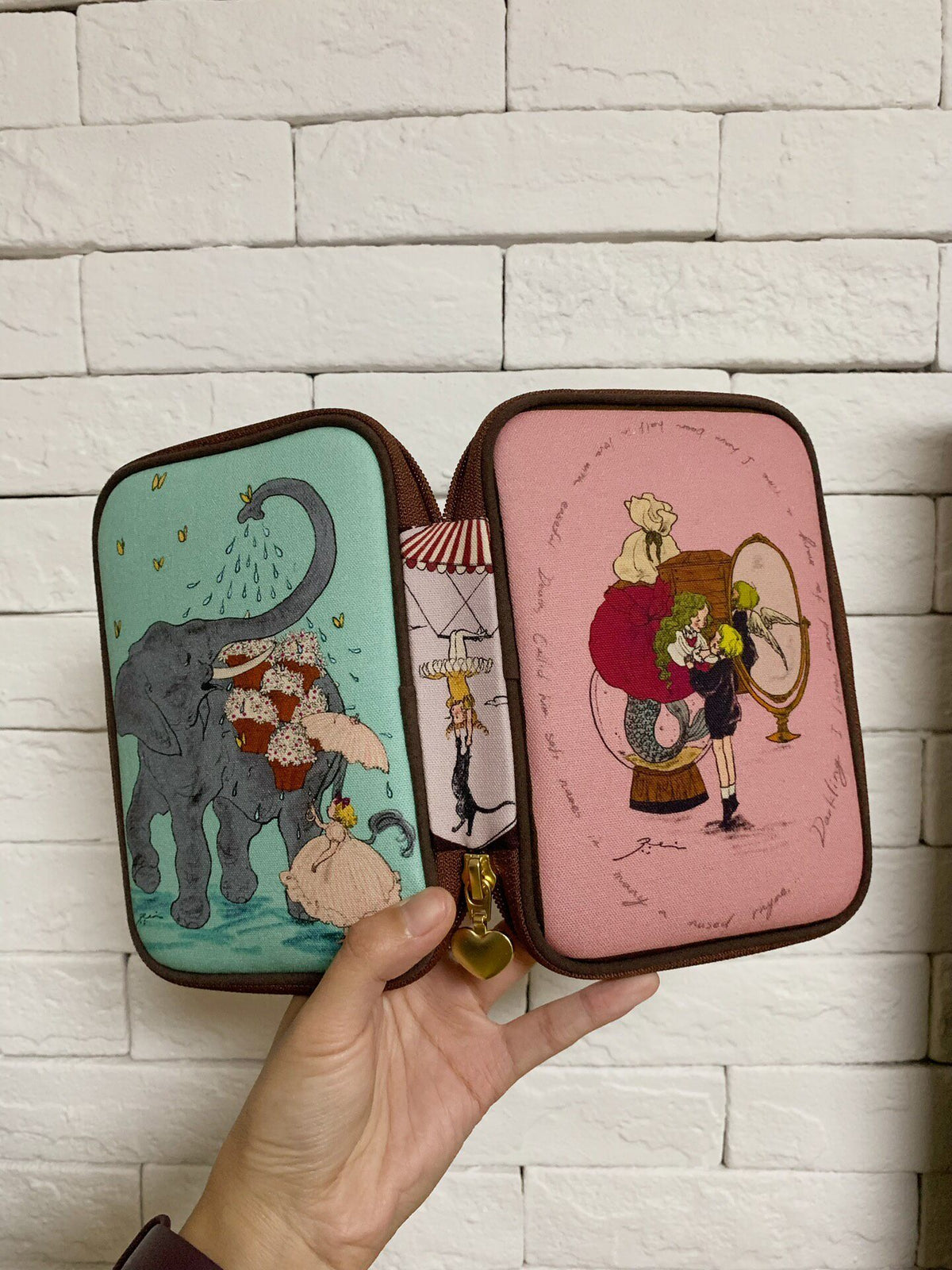Zippered Organizer Case with Storybook Illustration