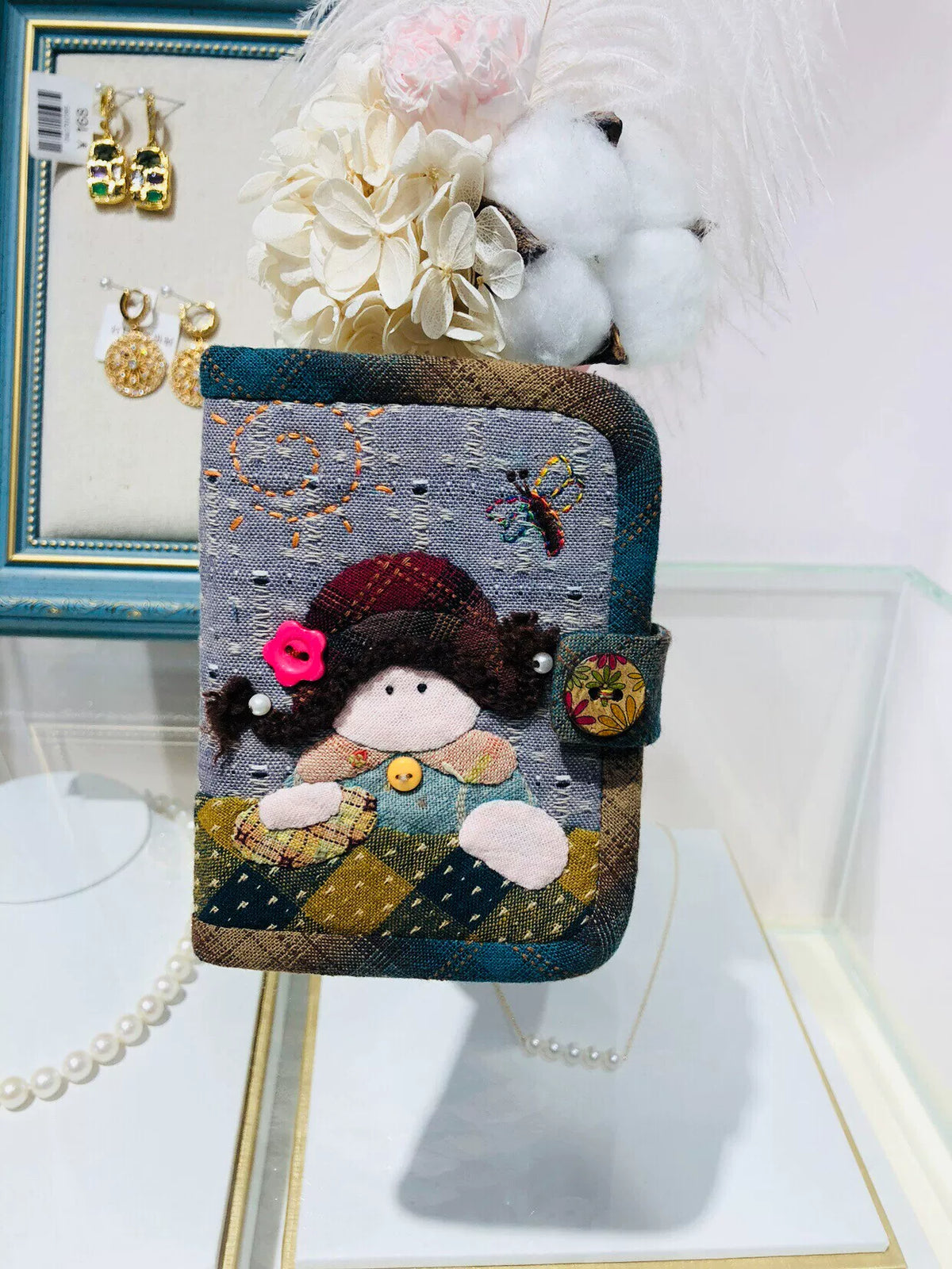 Handmade Yarn Dyed Fabric Card Holder