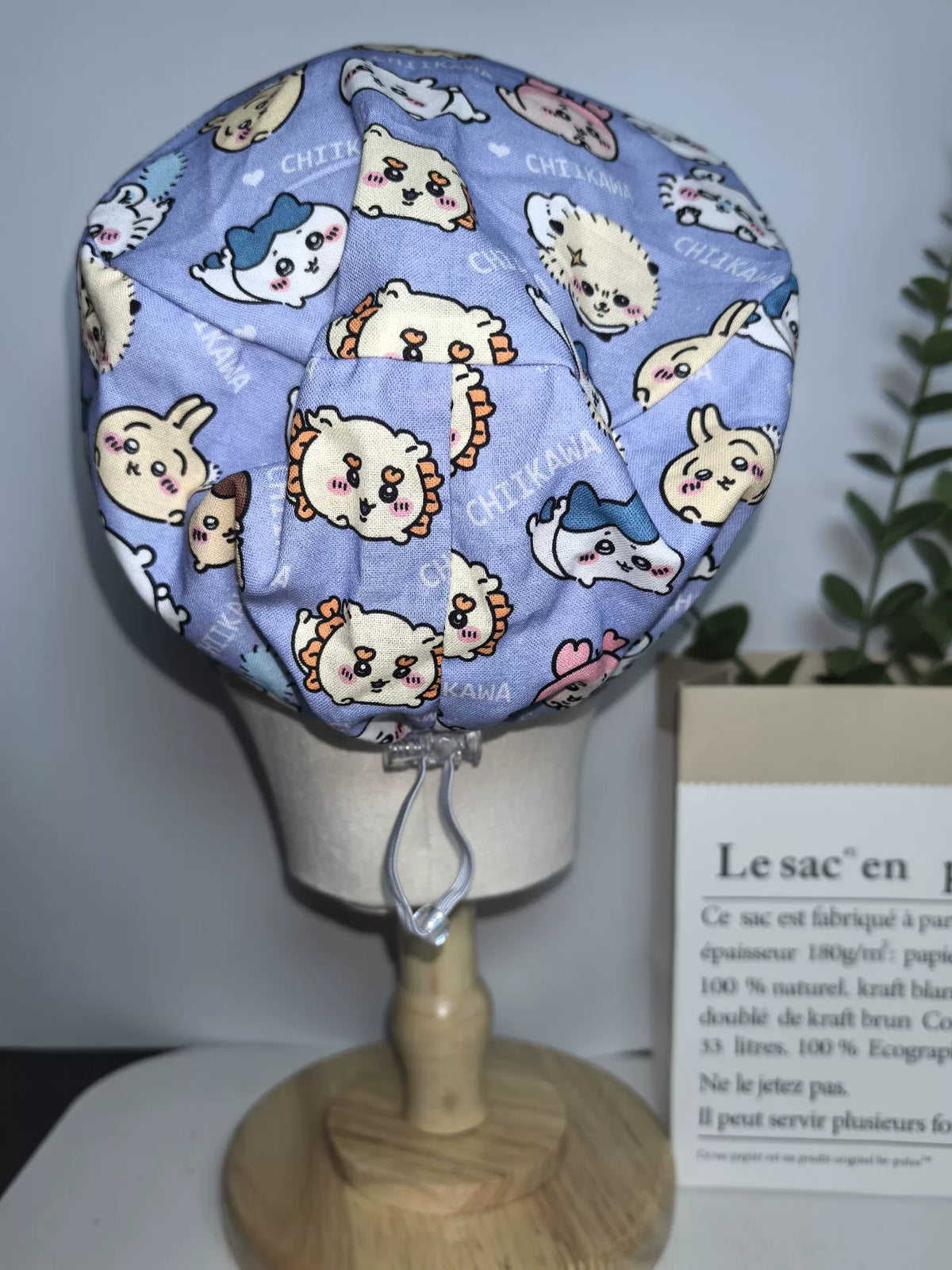 Cuffia chirurgica in cotone con stampa Chiikawa