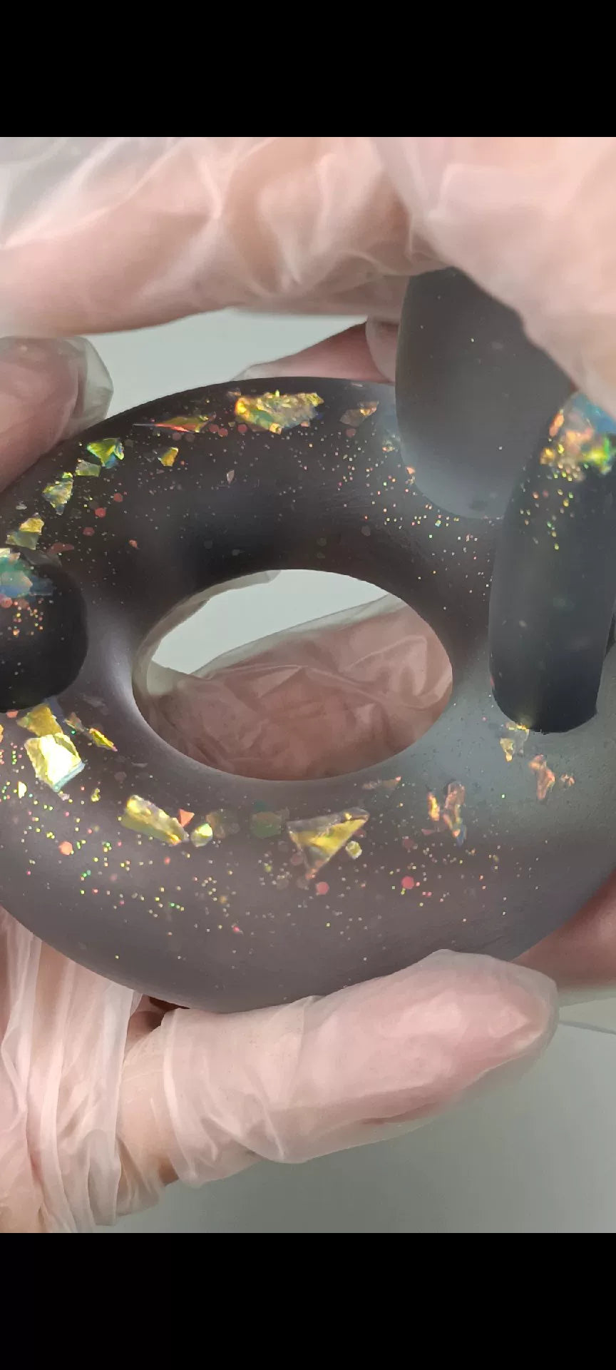 Rabbit Ear Resin Phone Stand Galaxy Flake