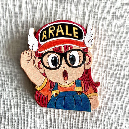 ARALE Magnetic Leather Needle Holder Set with Luck and Mushroom Charms