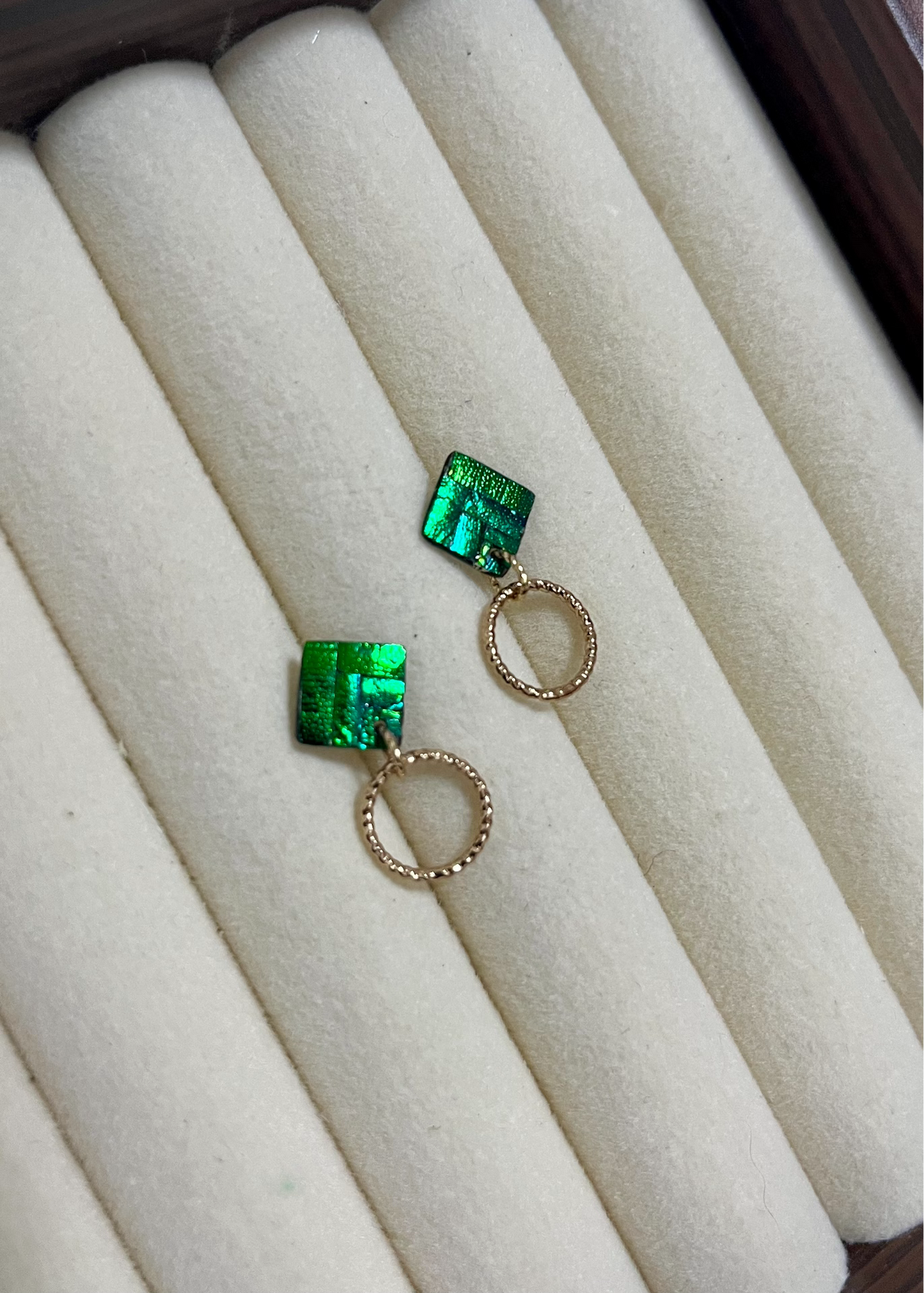 Jewel Beetle Wing Drop Earrings