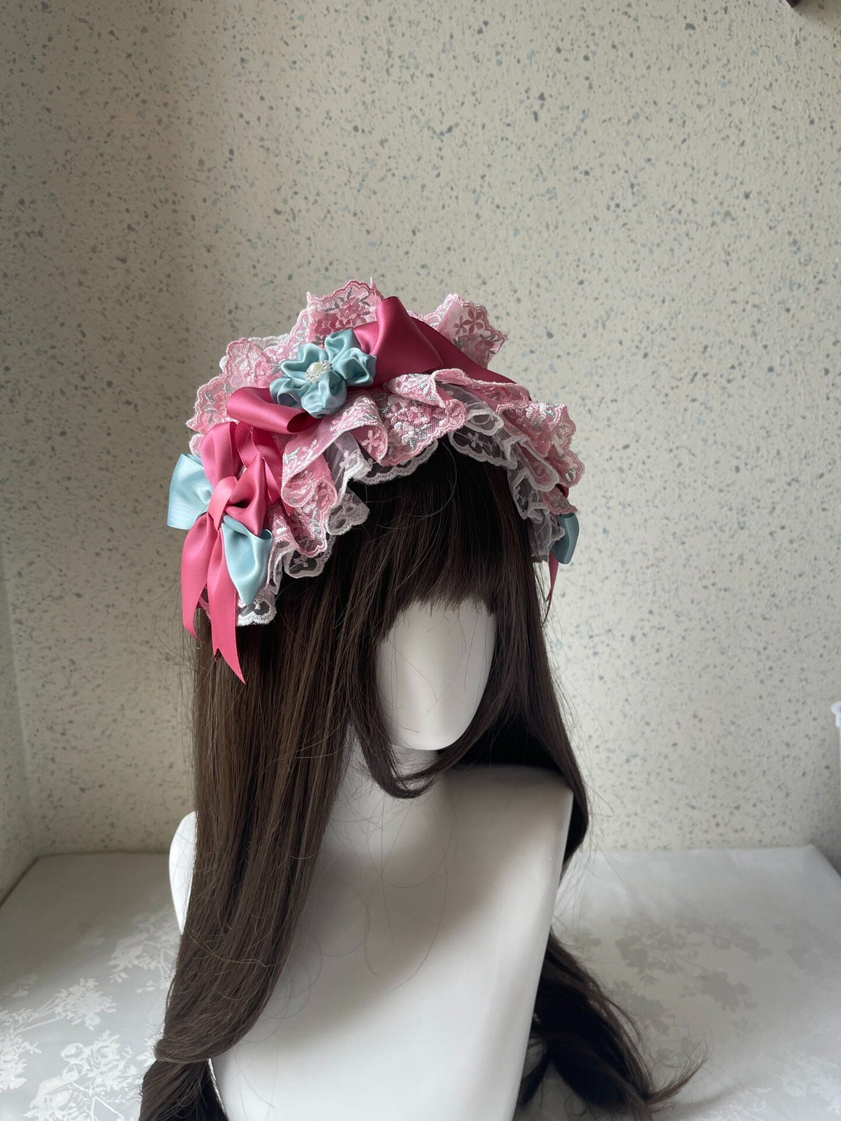 Lolita Pink Mint Green Satin Headband