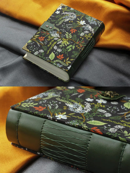 Floral Notebook with Metal Bird Clasp and 120gsm Blank Pages