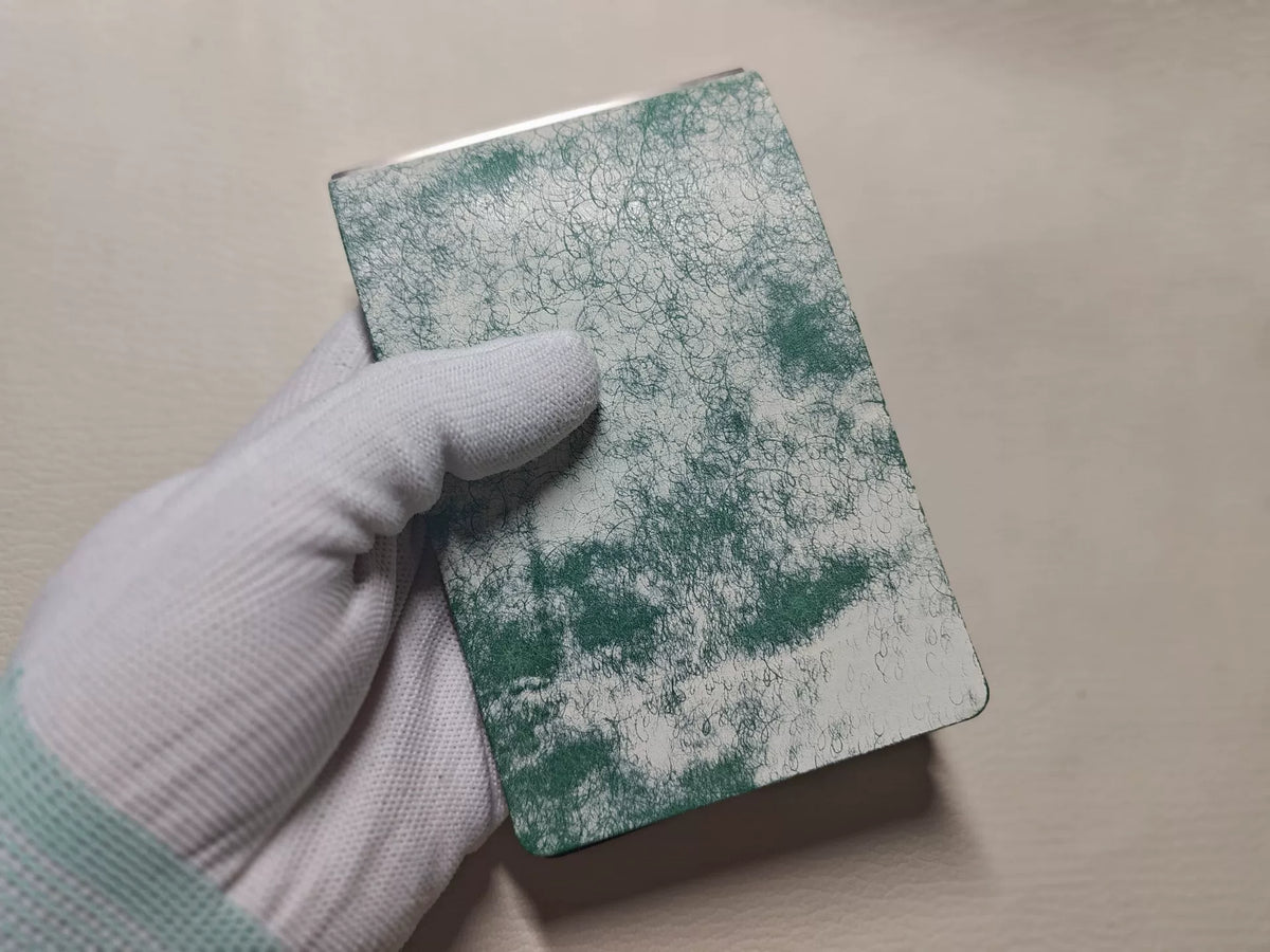 Funda para cuaderno de hojas sueltas en cuero verde menta