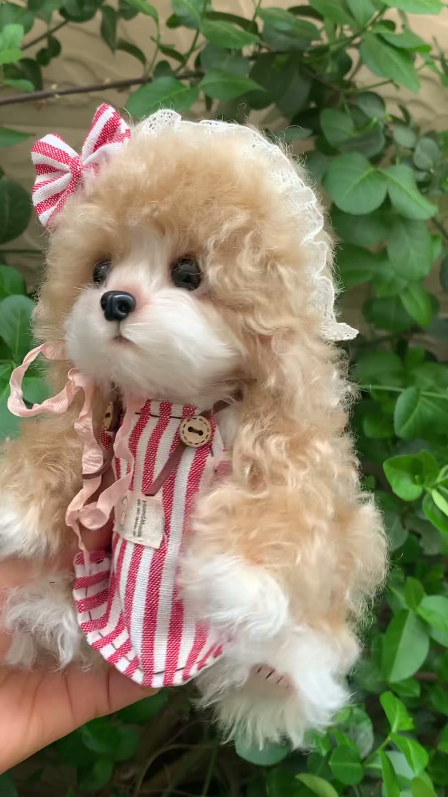 Ledad mohair mjukisleksakshund