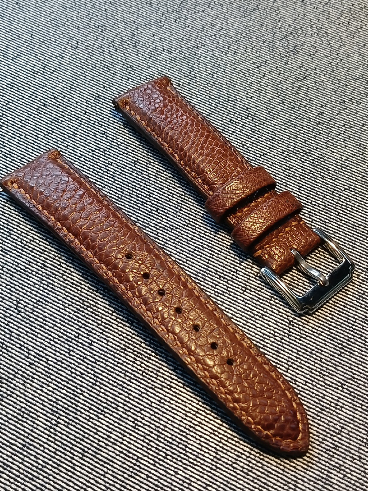 Brown Ostrich Leather Watch Strap 20mm