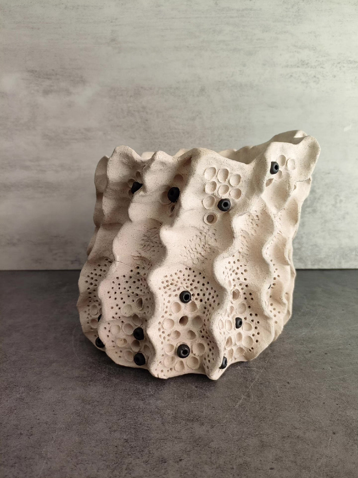 Handmade Ceramic Plant Pot with Organic Texture