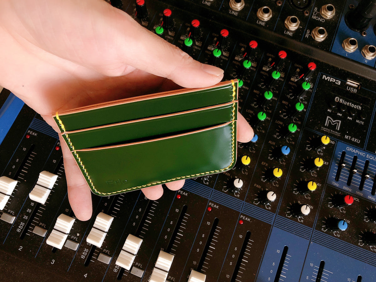 Japanese Shell Cordovan Card Holder Green