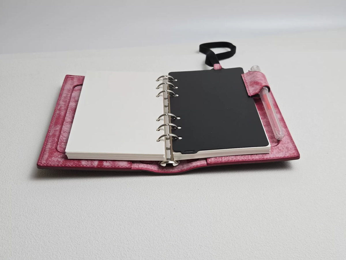 Leren Traveler's Notebook Map in Black Rose Leer