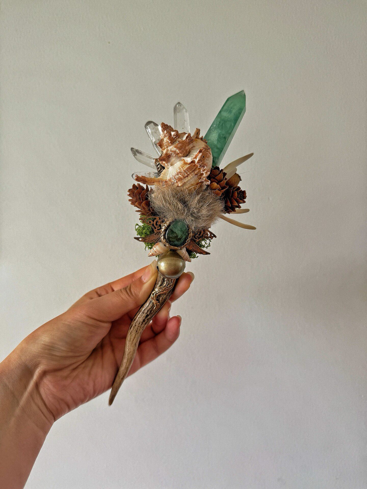 Forest Witch Antler Crystal Magic Wand