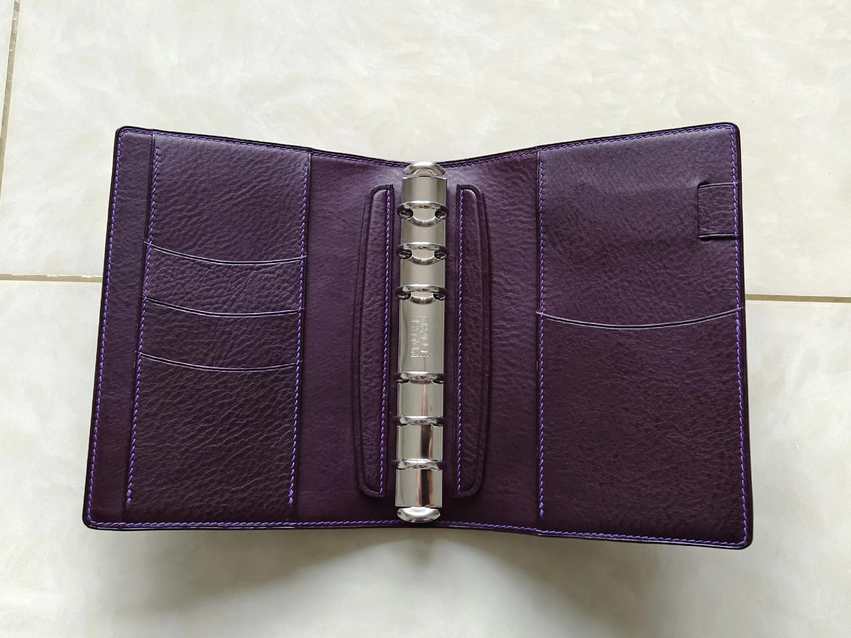 Purple Cordovan Leather A6 Loose Leaf Notebook