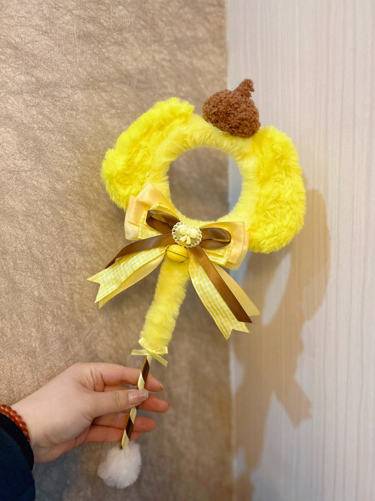 Pompompurin Plush Ring Badge Holder Wand