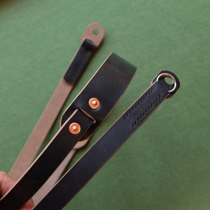 Horween CXL Leather Shoulder Strap with Copper Hardware and Variable Width