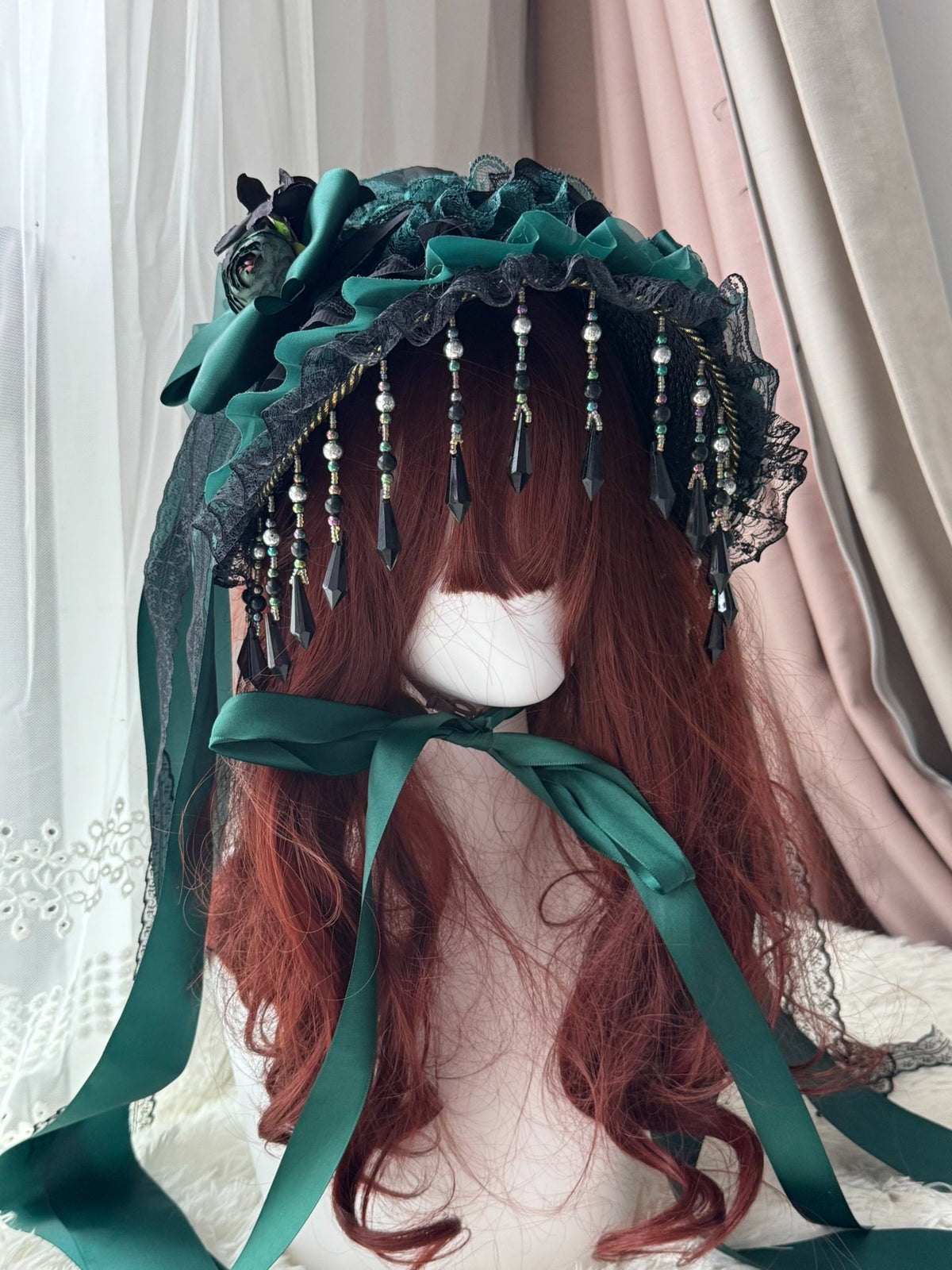 Emerald Green Lolita Mini Hat Hair Accessory