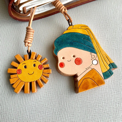 Girl with a Pearl Earring Leather Charm Set