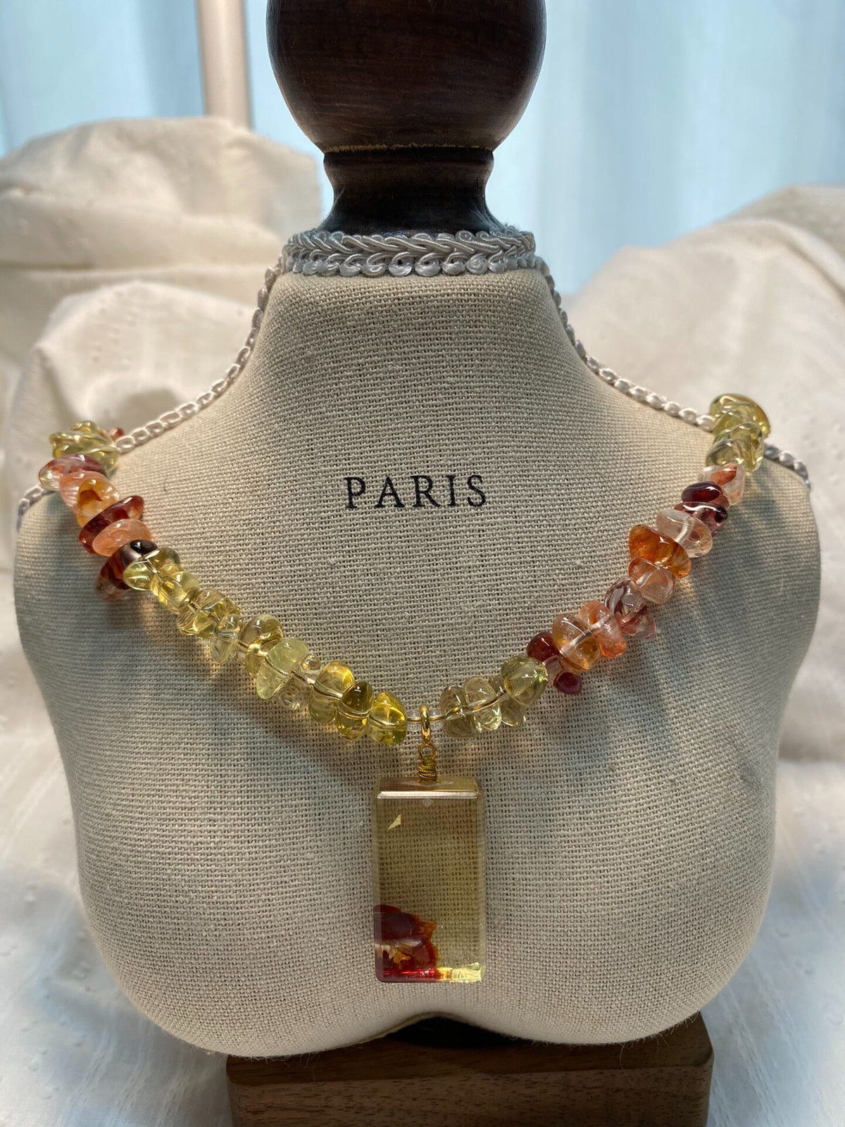 Lemon Yellow Quartz Pendant Necklace