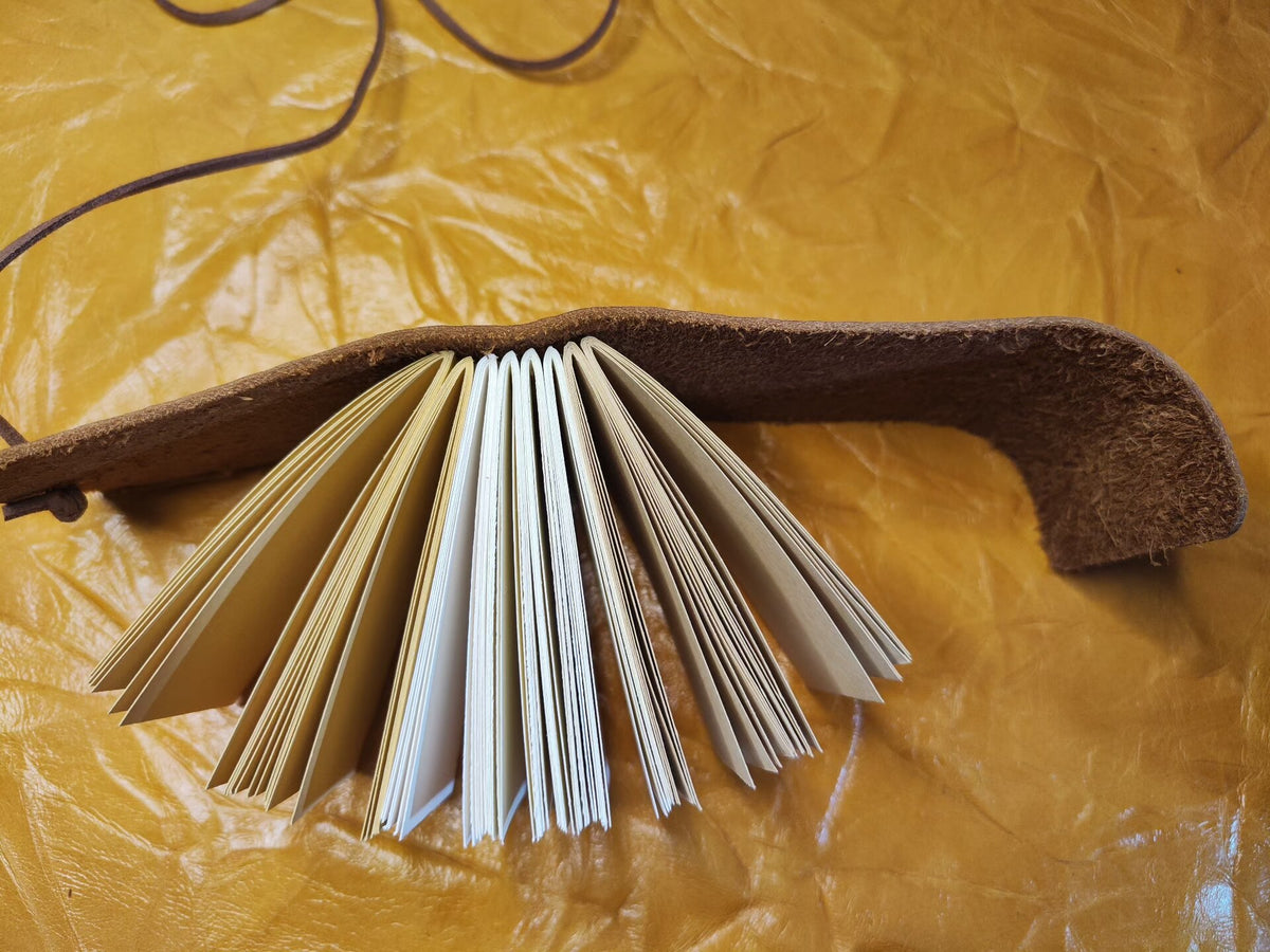 Vintage Cowhide Leather Journal 7x5cm