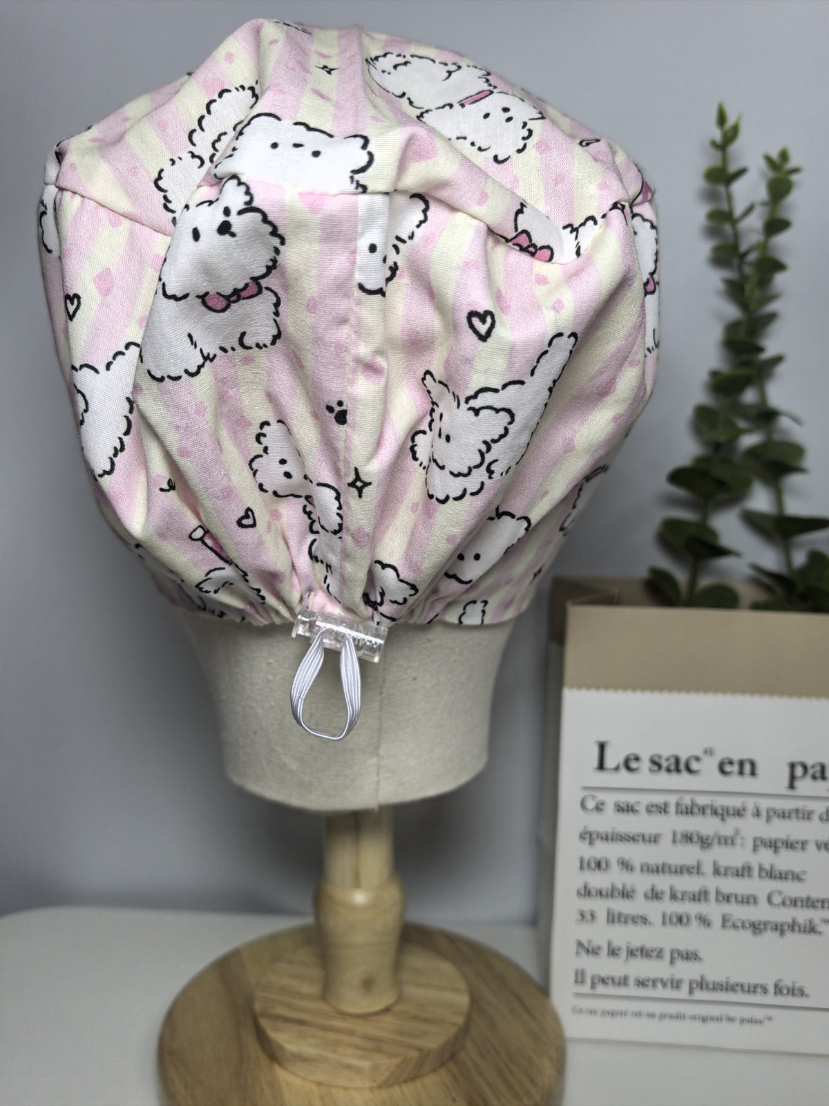 Cotton Poodle Print Surgical Cap