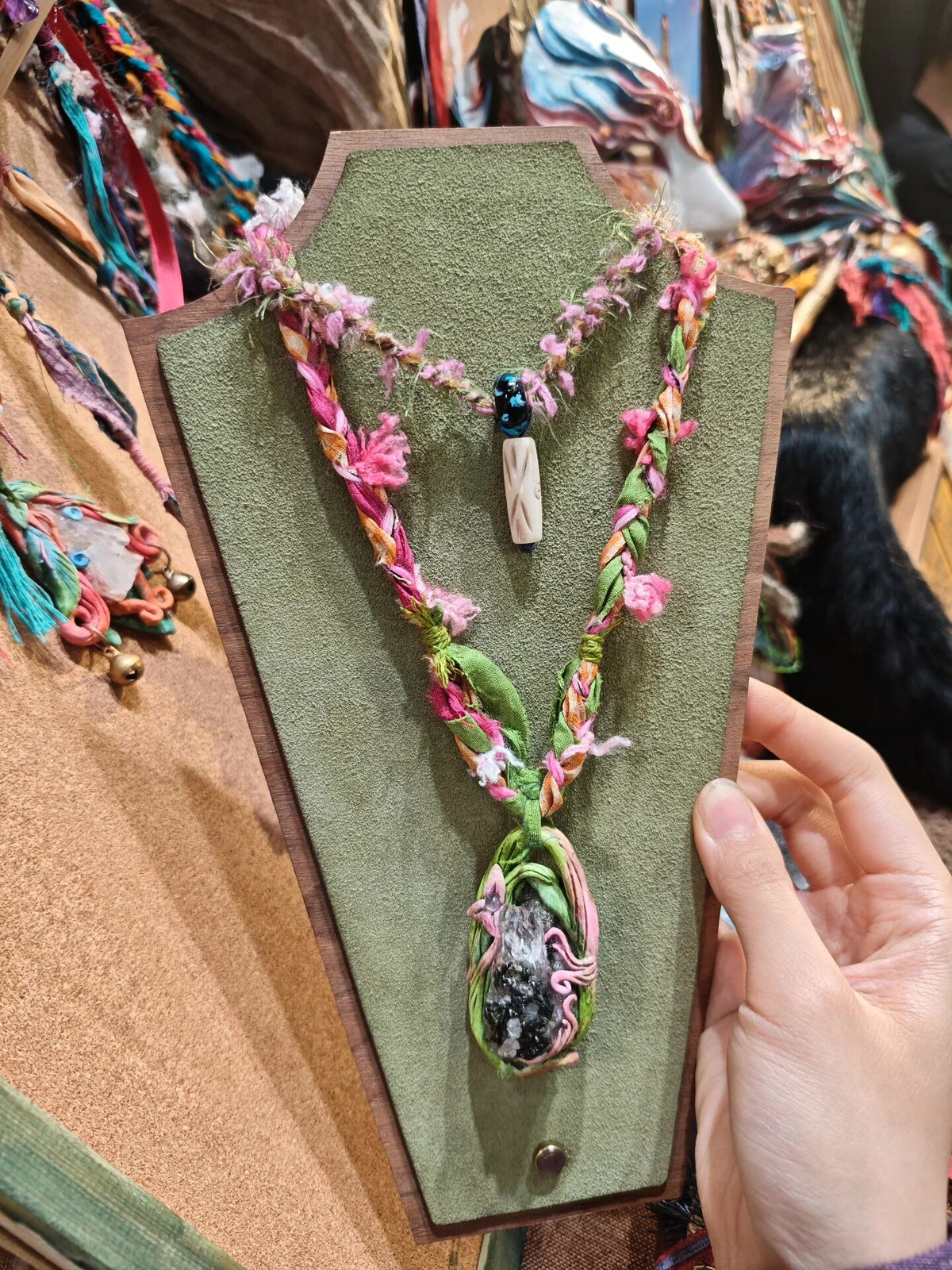 Handmade Forest Ethnic Stone Necklace