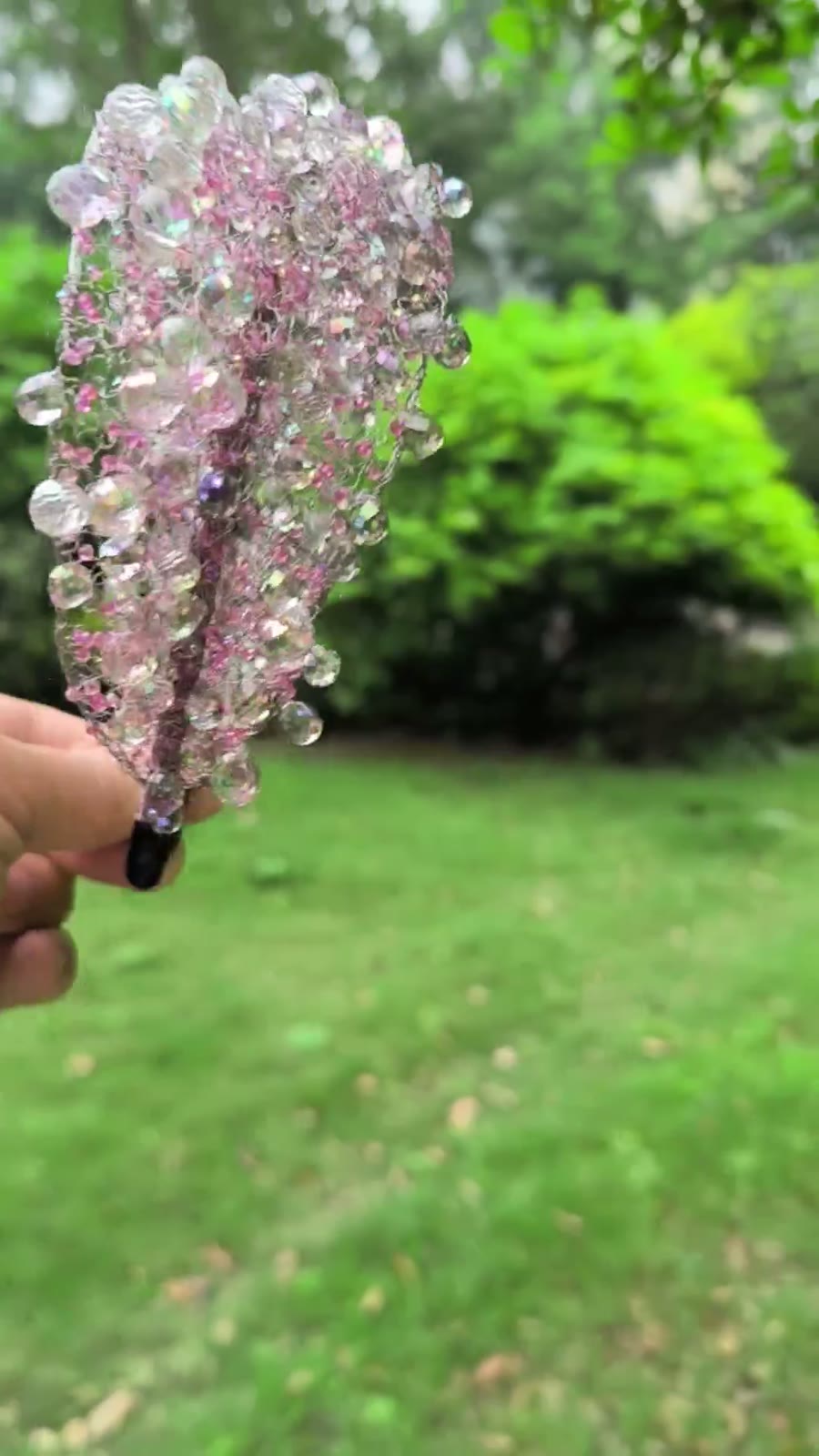 Large bandeau en maille de cristal fait main