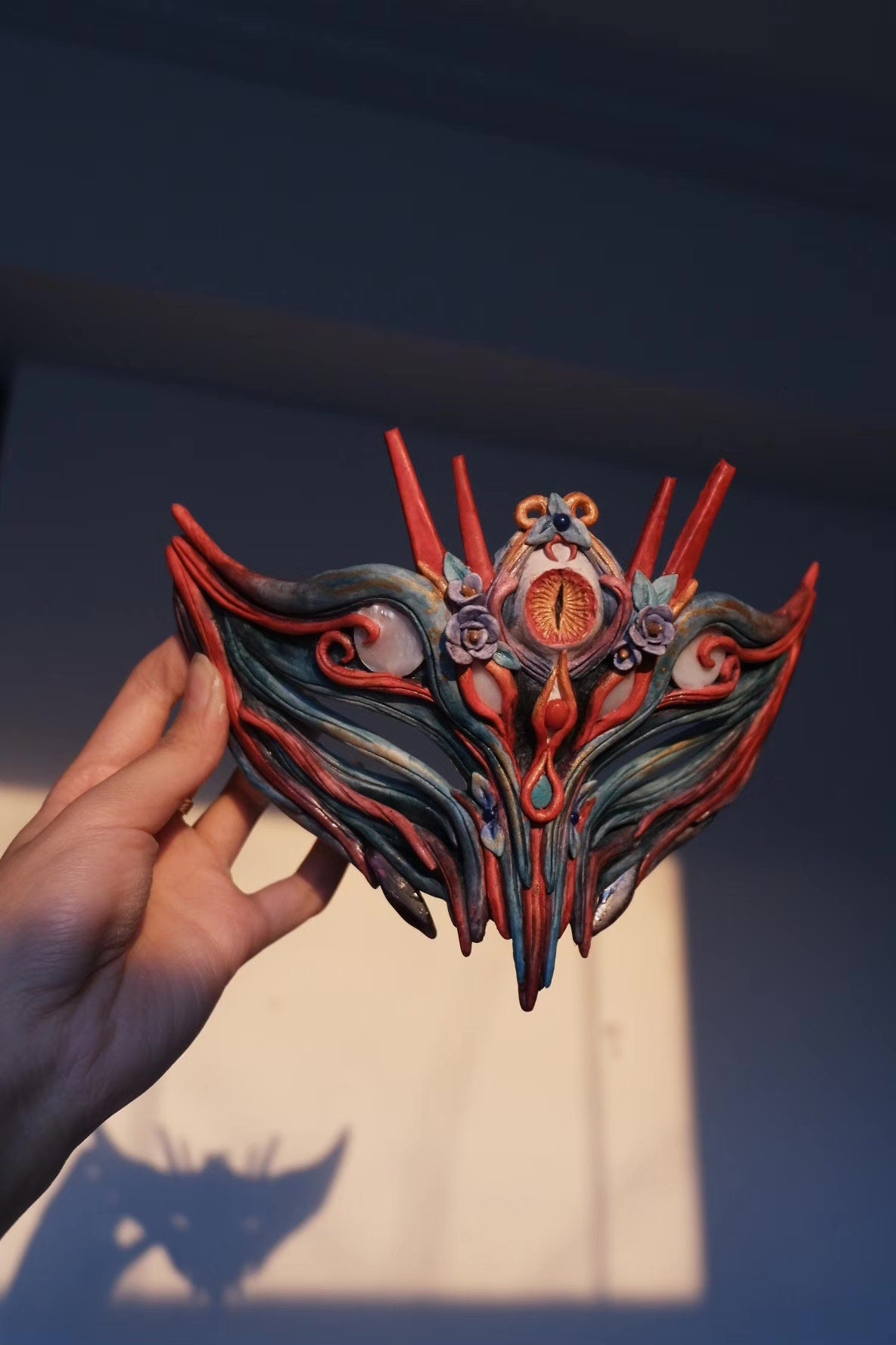 Handcrafted Half Face Mask New Chinese Folk Art