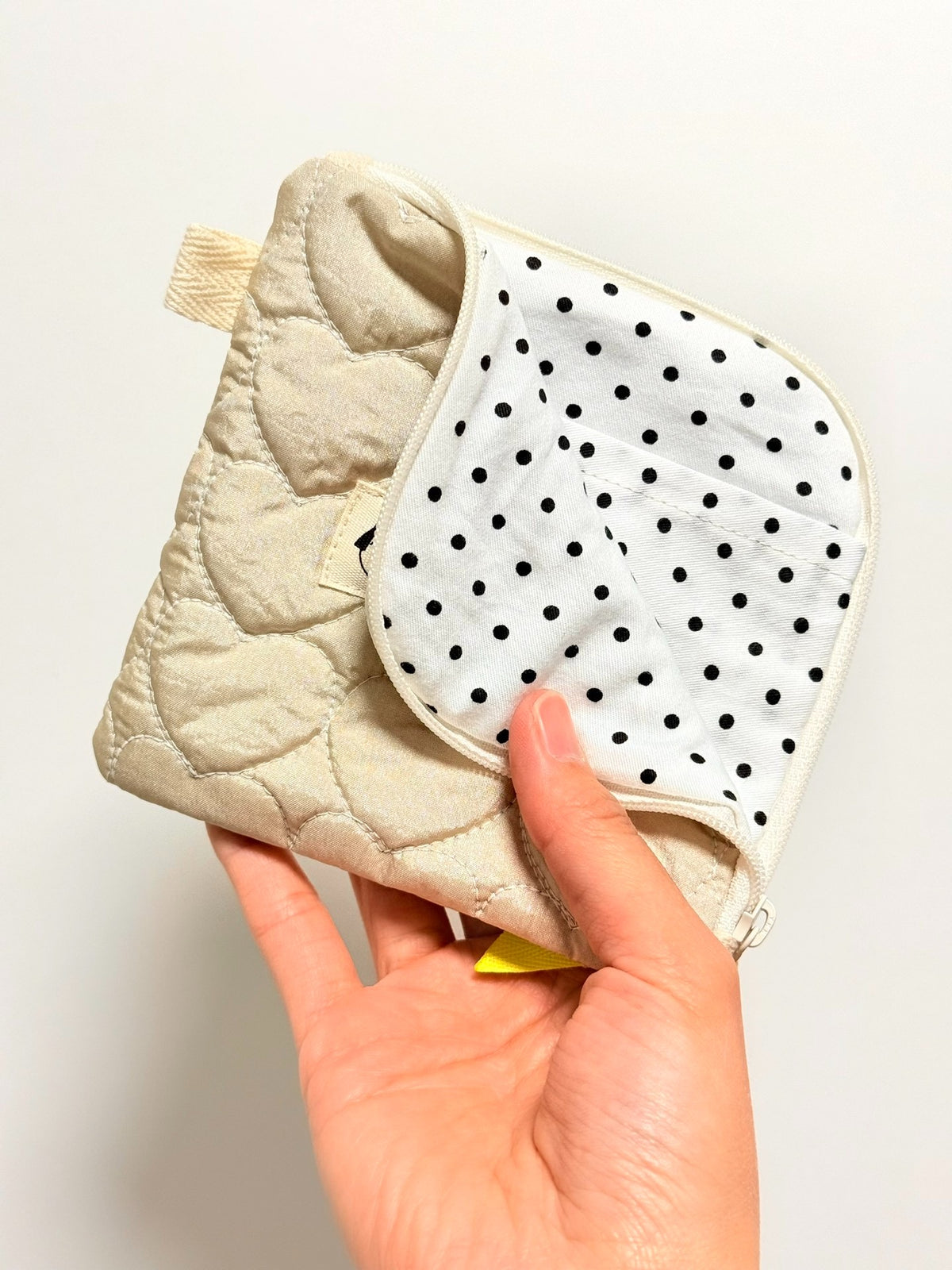 Quilted Radish Pouch with Zipper Closure