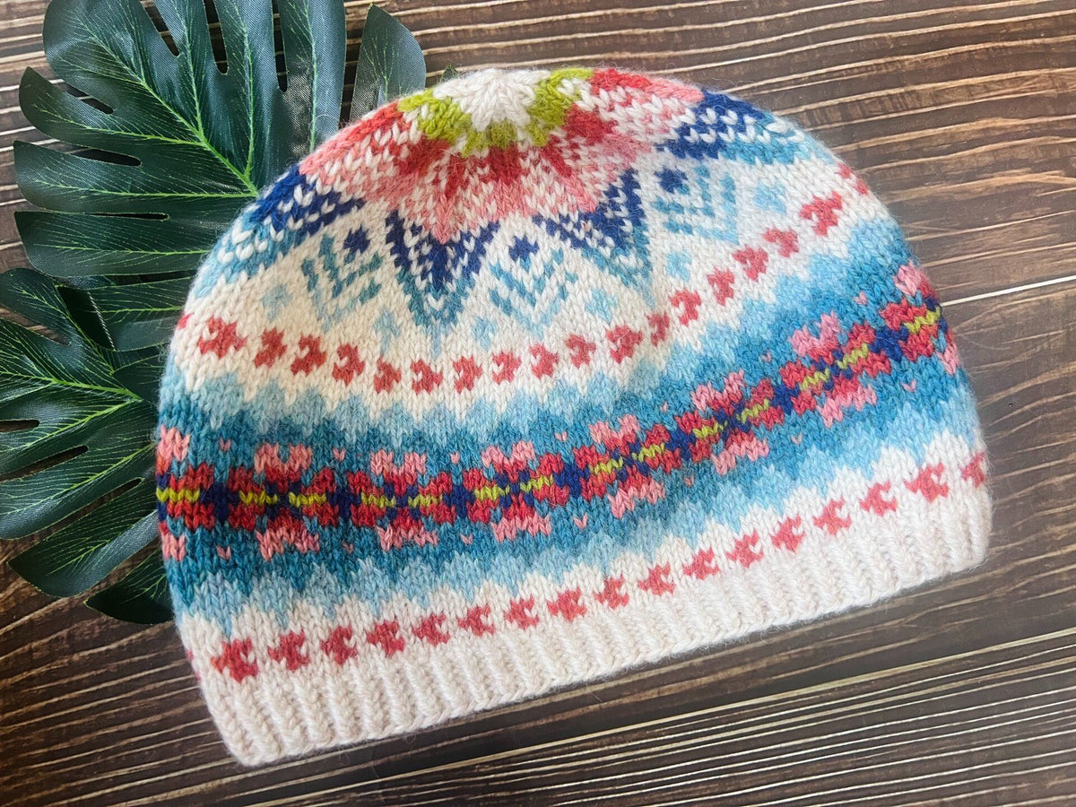 Shetland Wool Jacquard Beanie Hat