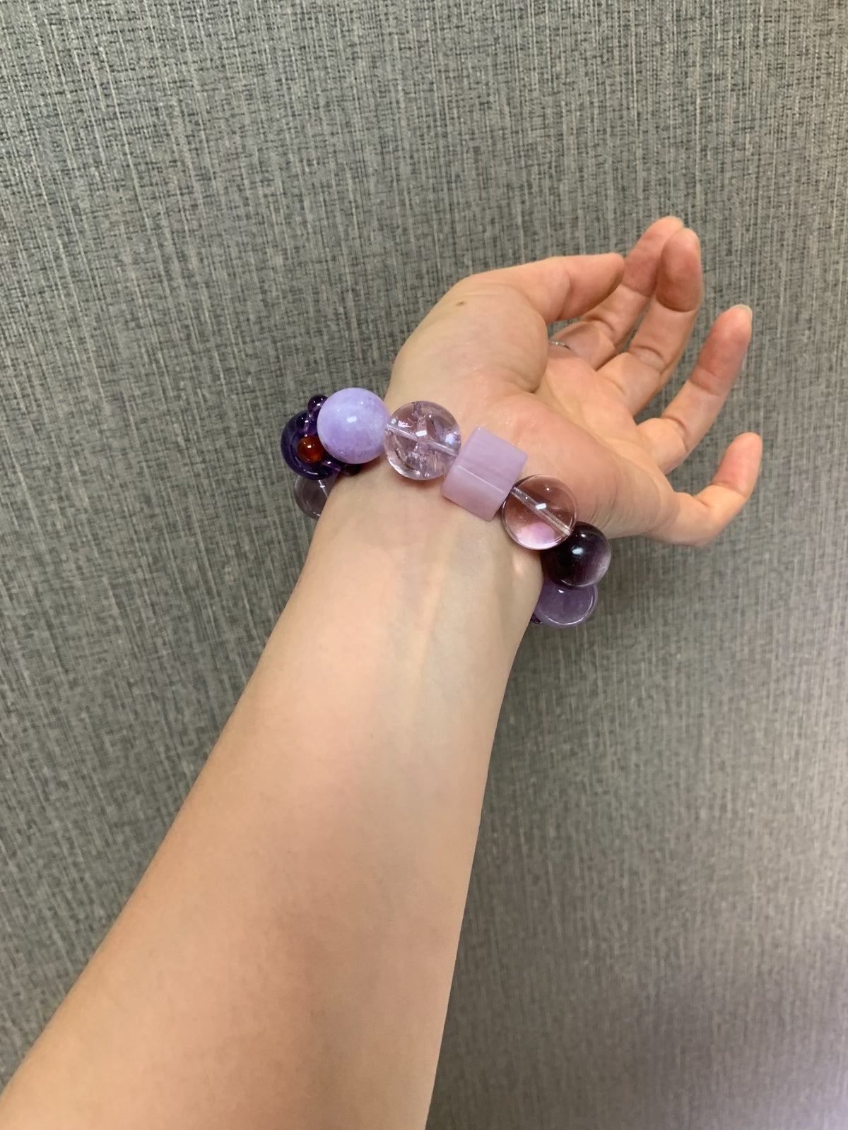 Natural Purple Crystal Beaded Bracelet