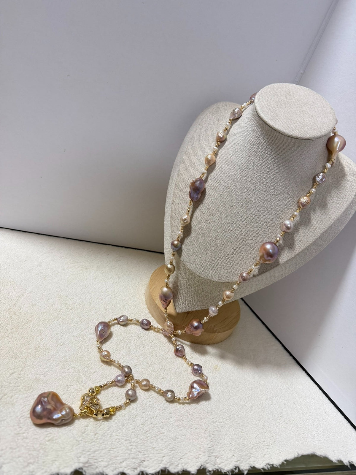 Multicolor Baroque Pearl Long Necklace