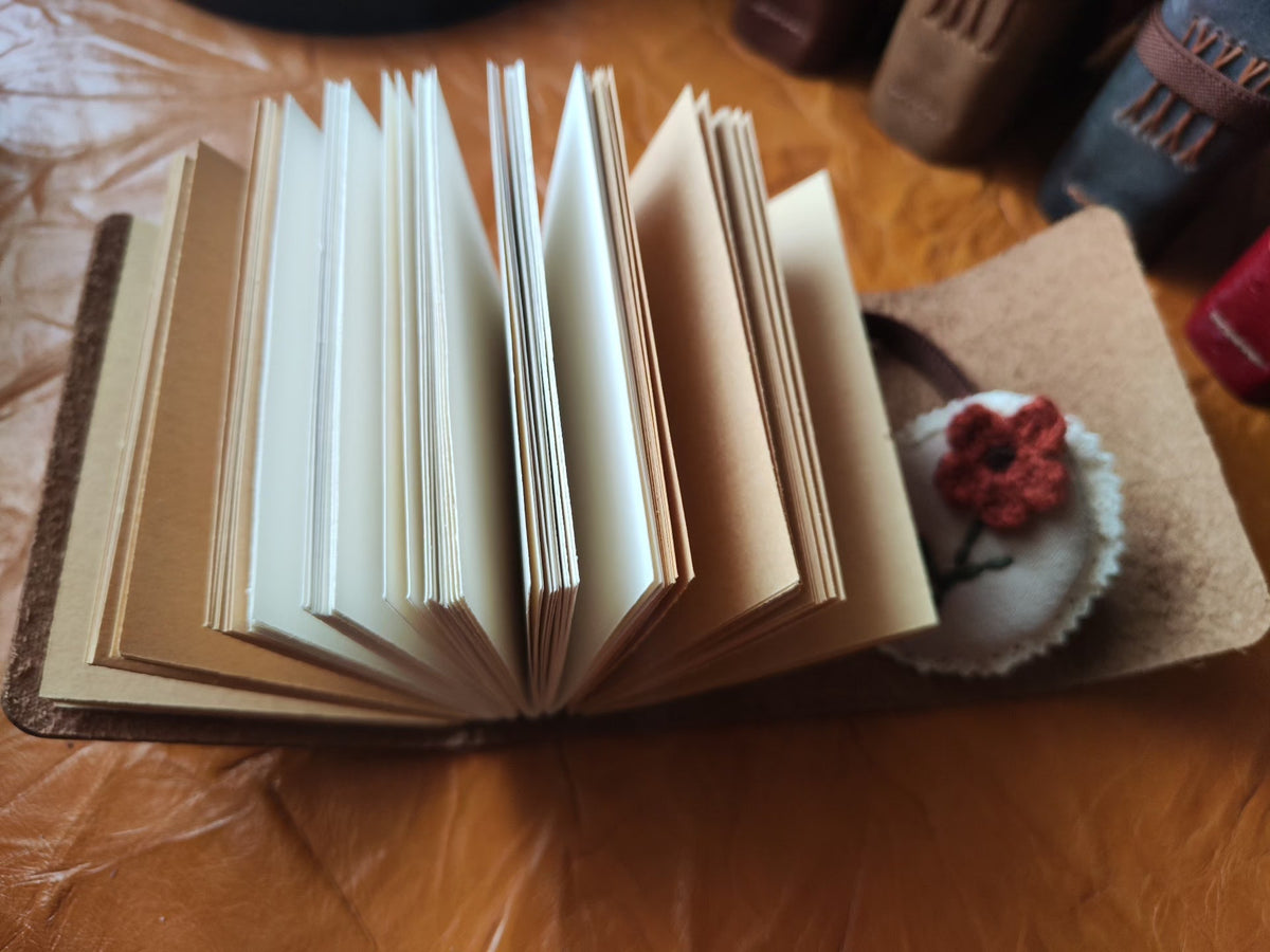 Leather Embossed Floral Handmade Journal